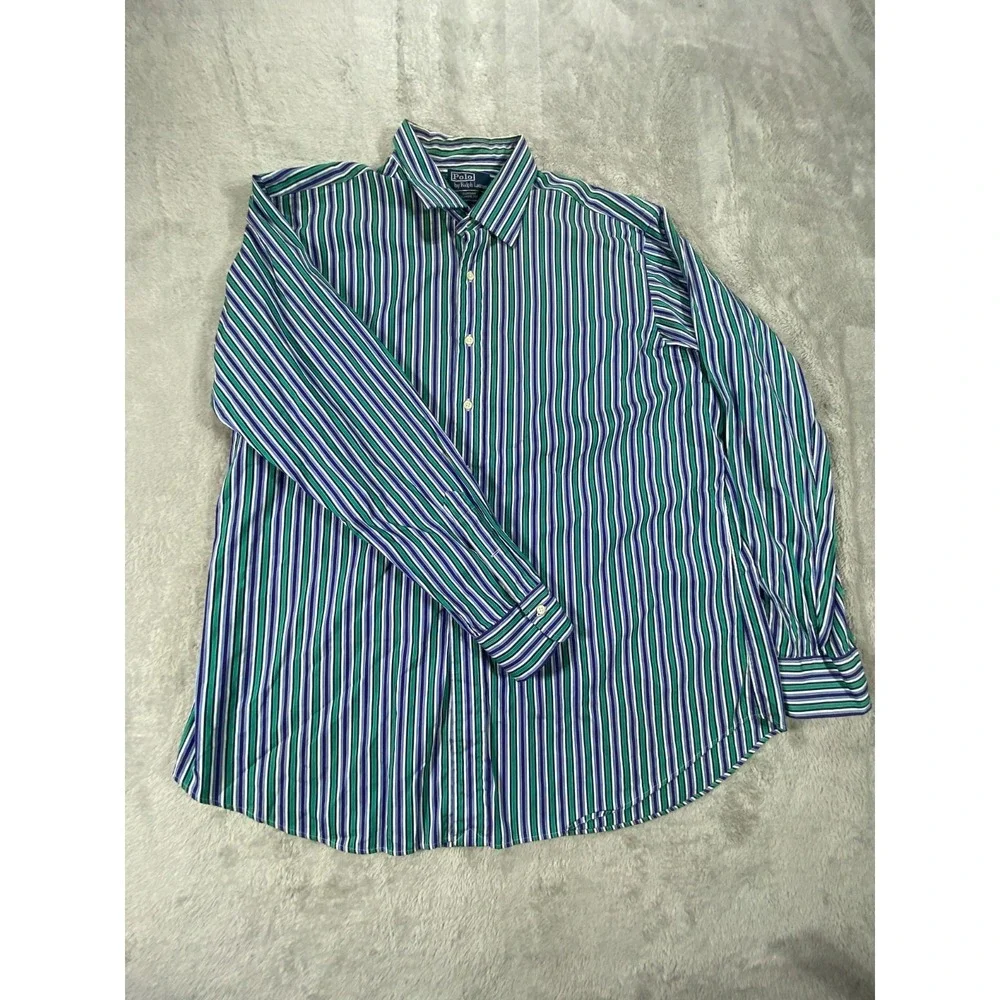 Polo Ralph Lauren Shirt Mens 2XL Multicolor Curham Classic Fit Casual Button‎ Up